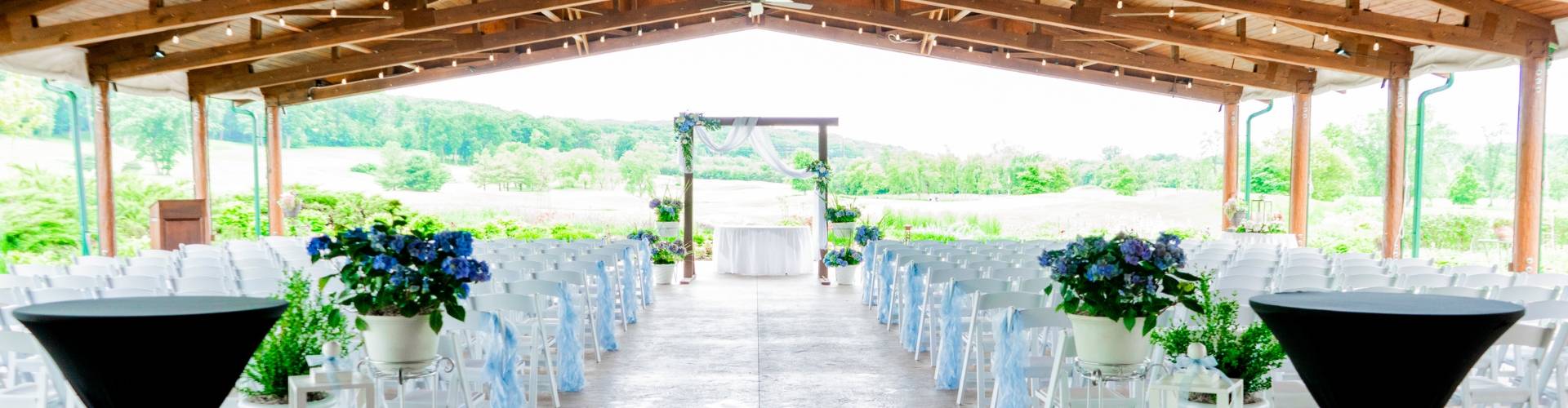 Overlook Terrace Wedding Ceremony at Hawk's View Golf club